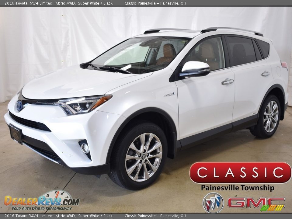 2016 Toyota RAV4 Limited Hybrid AWD Super White / Black Photo #1