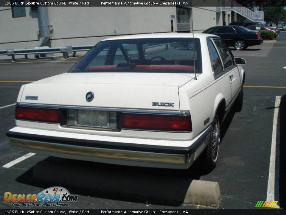 1986 Buick LeSabre Custom Coupe White / Red Photo #4