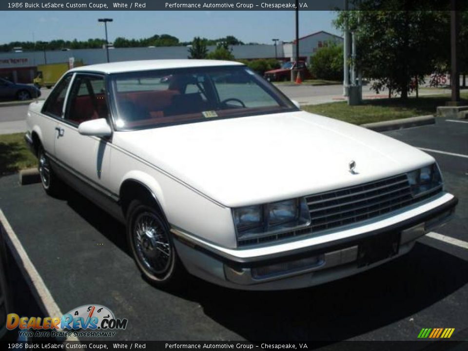 1986 Buick LeSabre Custom Coupe White / Red Photo #5