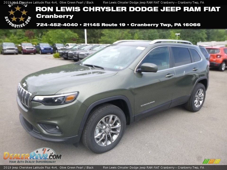 2019 Jeep Cherokee Latitude Plus 4x4 Olive Green Pearl / Black Photo #1