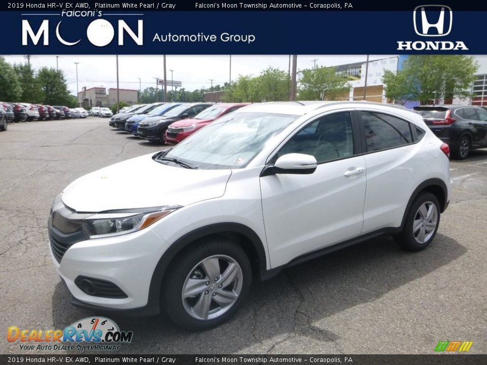 2019 Honda HR-V EX AWD Platinum White Pearl / Gray Photo #1