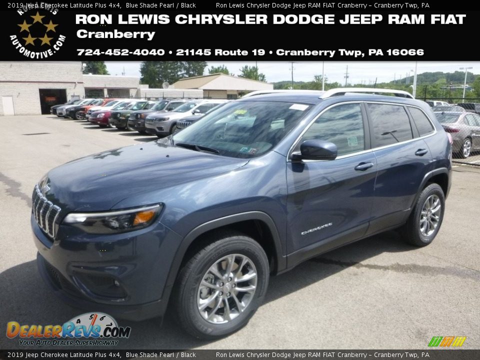 2019 Jeep Cherokee Latitude Plus 4x4 Blue Shade Pearl / Black Photo #1