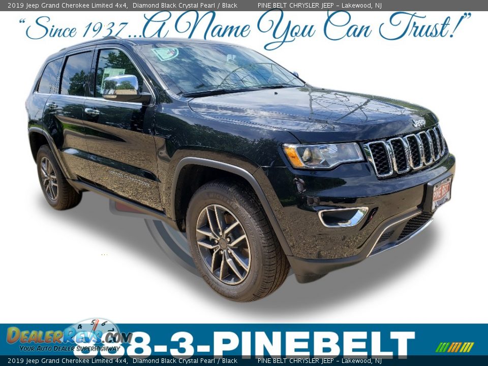 2019 Jeep Grand Cherokee Limited 4x4 Diamond Black Crystal Pearl / Black Photo #1