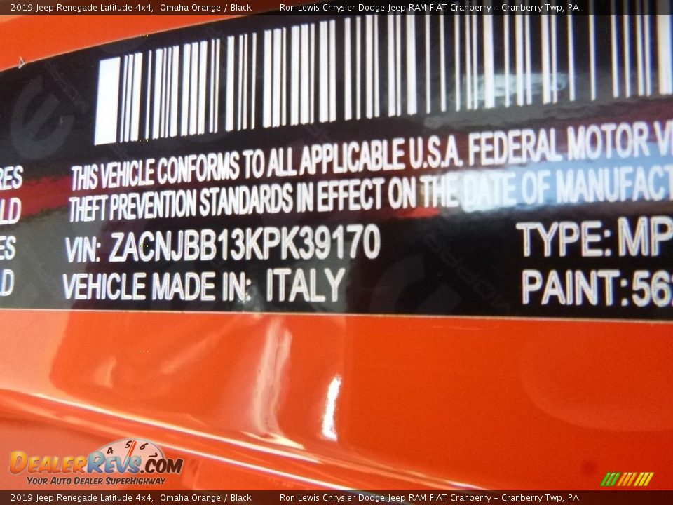 2019 Jeep Renegade Latitude 4x4 Omaha Orange / Black Photo #15