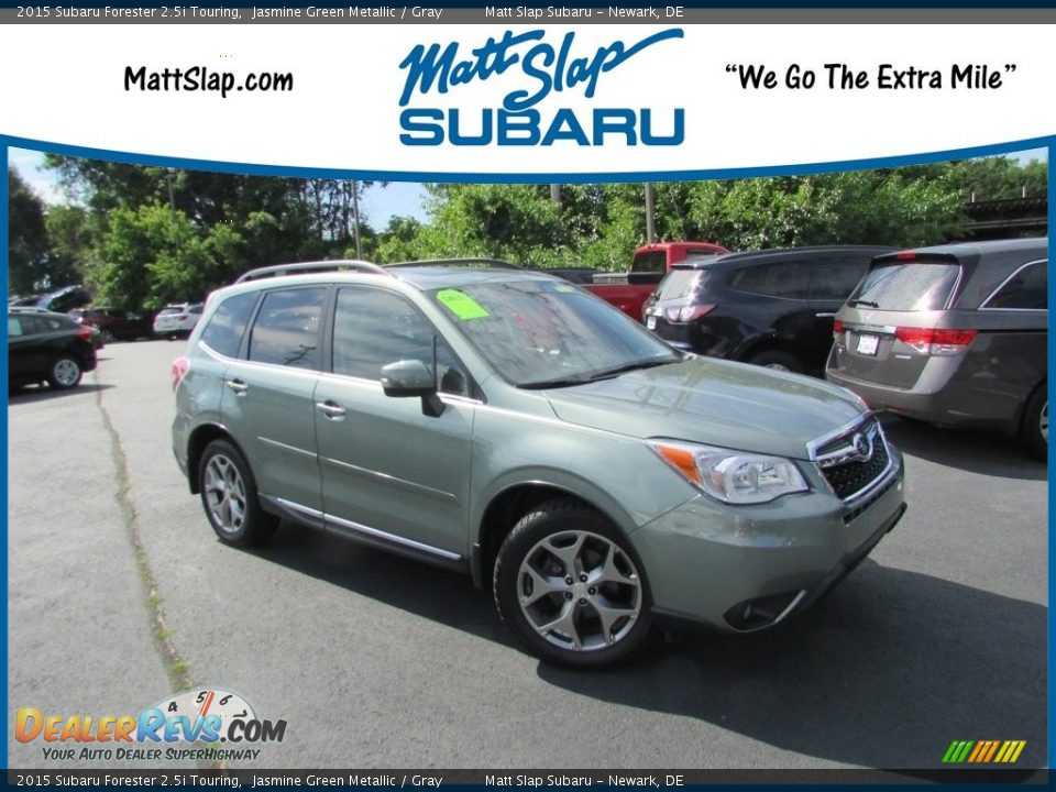2015 Subaru Forester 2.5i Touring Jasmine Green Metallic / Gray Photo #1