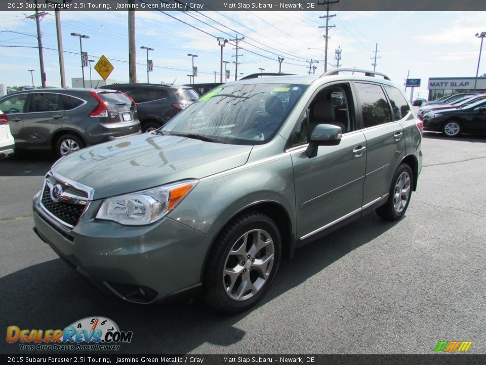 2015 Subaru Forester 2.5i Touring Jasmine Green Metallic / Gray Photo #2