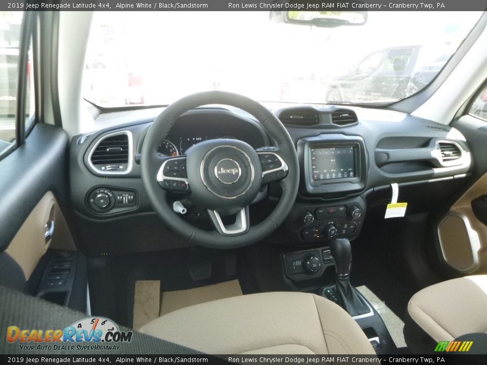 2019 Jeep Renegade Latitude 4x4 Alpine White / Black/Sandstorm Photo #13