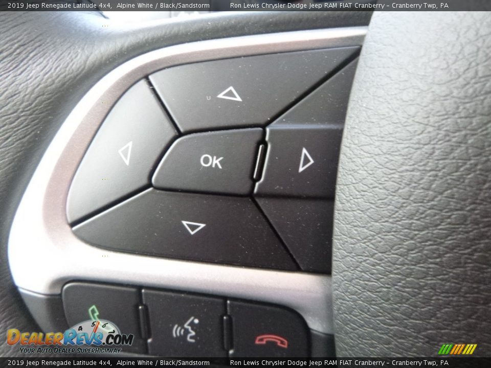 2019 Jeep Renegade Latitude 4x4 Alpine White / Black/Sandstorm Photo #19