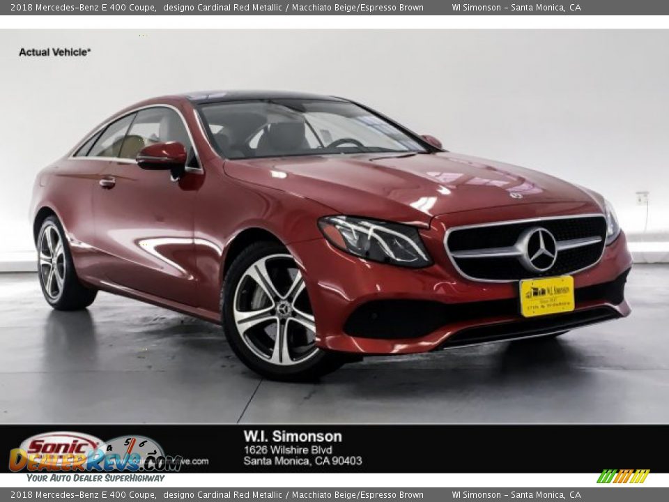 2018 Mercedes-Benz E 400 Coupe designo Cardinal Red Metallic / Macchiato Beige/Espresso Brown Photo #1