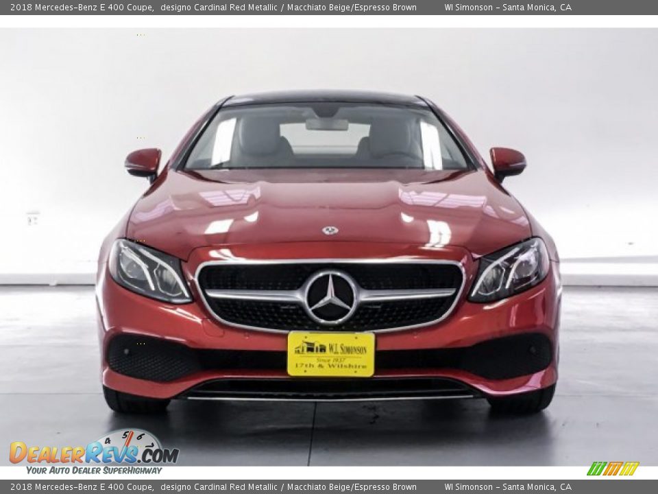 2018 Mercedes-Benz E 400 Coupe designo Cardinal Red Metallic / Macchiato Beige/Espresso Brown Photo #2
