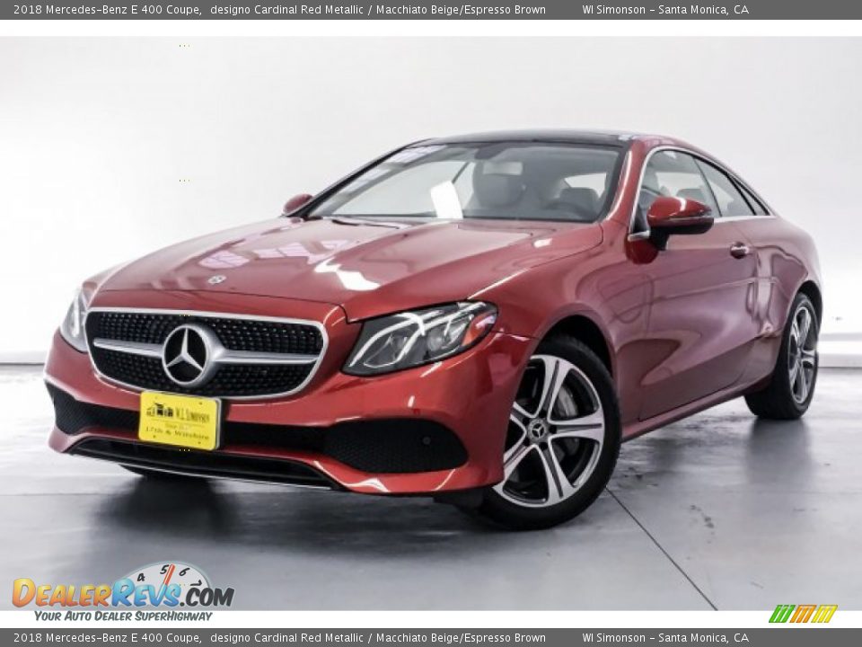 2018 Mercedes-Benz E 400 Coupe designo Cardinal Red Metallic / Macchiato Beige/Espresso Brown Photo #12