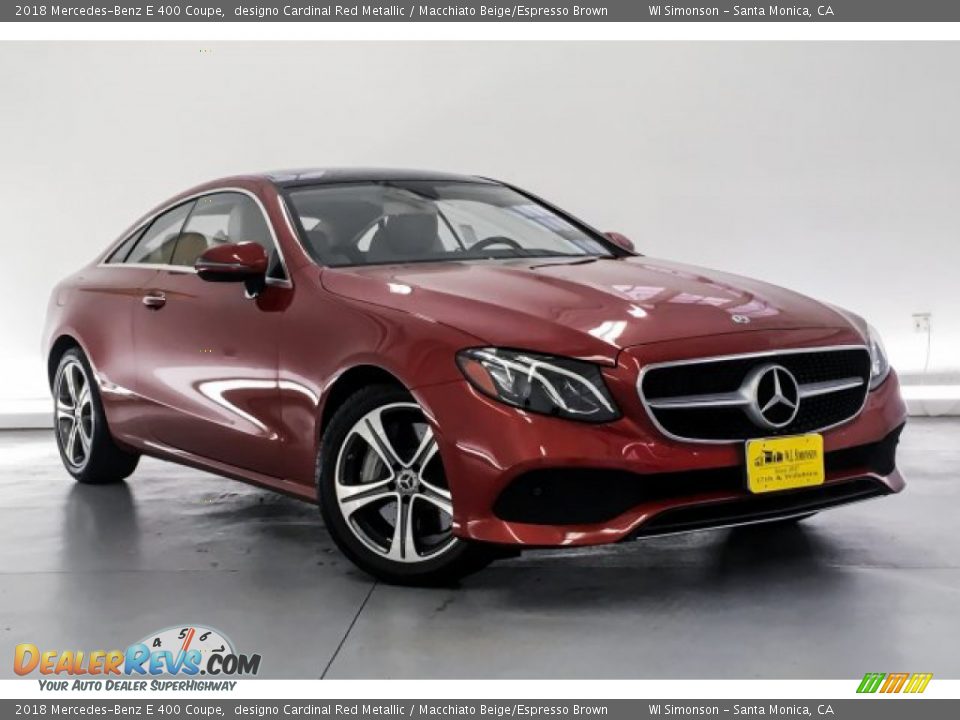 2018 Mercedes-Benz E 400 Coupe designo Cardinal Red Metallic / Macchiato Beige/Espresso Brown Photo #14