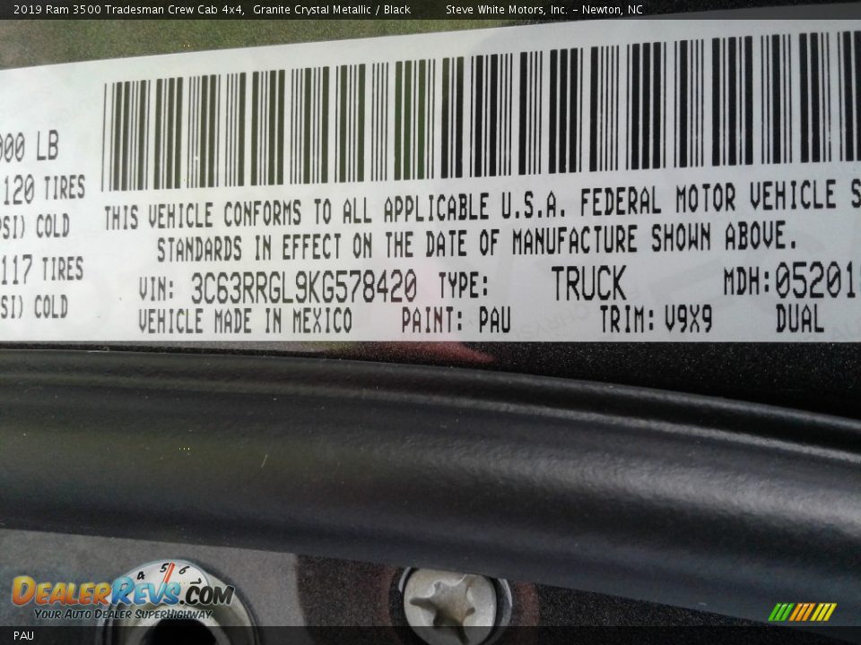 Ram Color Code PAU Granite Crystal Metallic