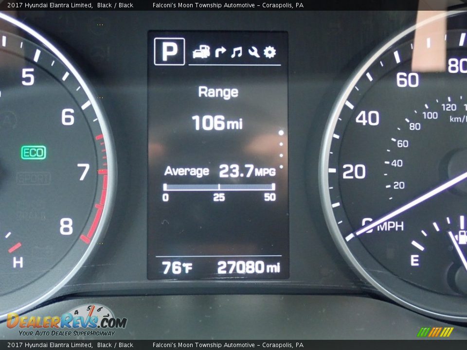 2017 Hyundai Elantra Limited Black / Black Photo #24