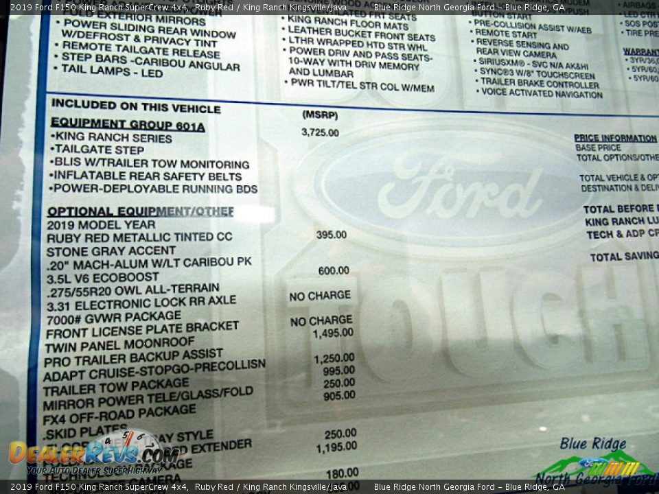 2019 Ford F150 King Ranch SuperCrew 4x4 Ruby Red / King Ranch Kingsville/Java Photo #30