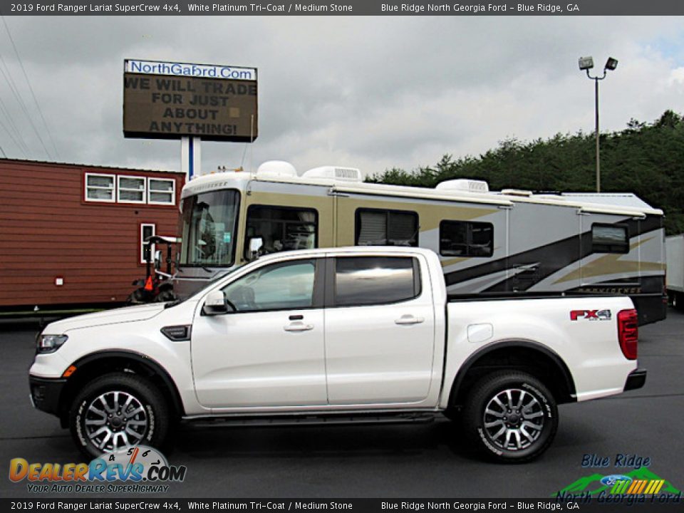 2019 Ford Ranger Lariat SuperCrew 4x4 White Platinum Tri-Coat / Medium Stone Photo #2