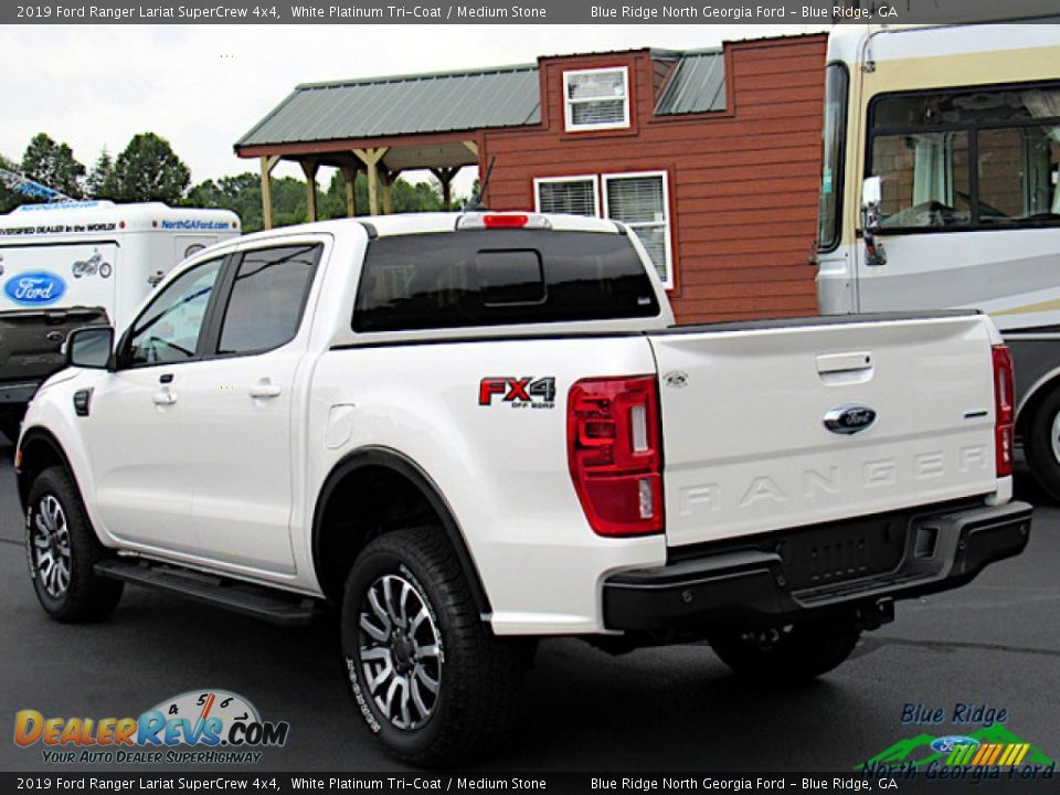 2019 Ford Ranger Lariat SuperCrew 4x4 White Platinum Tri-Coat / Medium Stone Photo #3