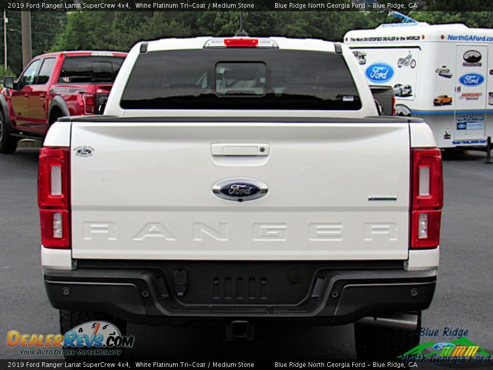 2019 Ford Ranger Lariat SuperCrew 4x4 White Platinum Tri-Coat / Medium Stone Photo #4