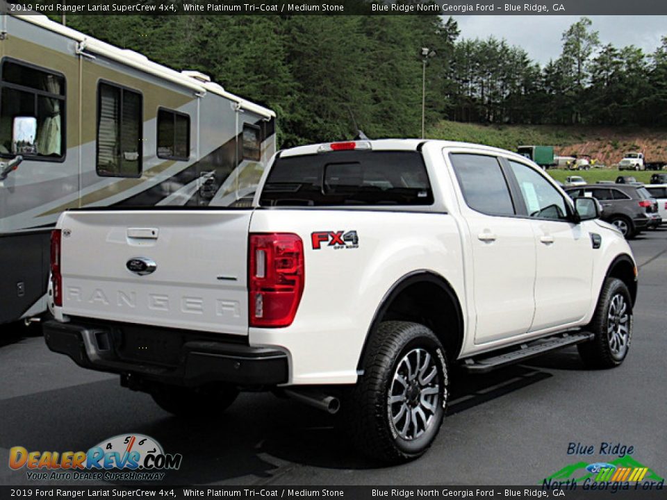 2019 Ford Ranger Lariat SuperCrew 4x4 White Platinum Tri-Coat / Medium Stone Photo #5