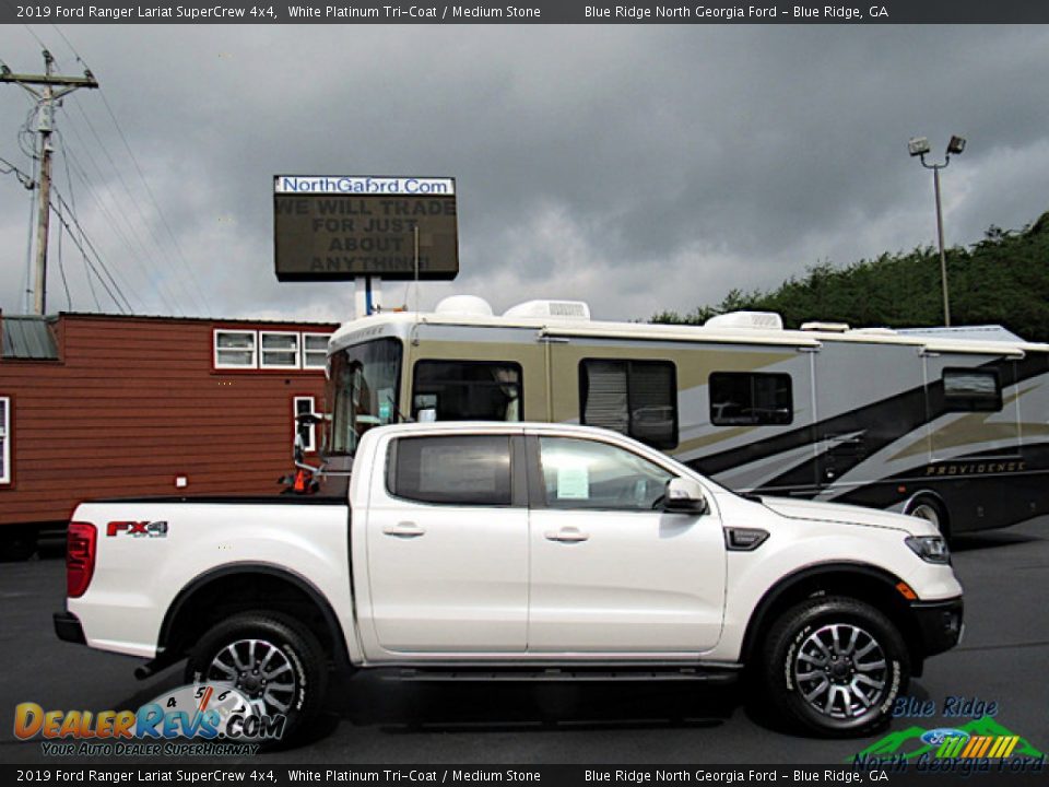 2019 Ford Ranger Lariat SuperCrew 4x4 White Platinum Tri-Coat / Medium Stone Photo #6