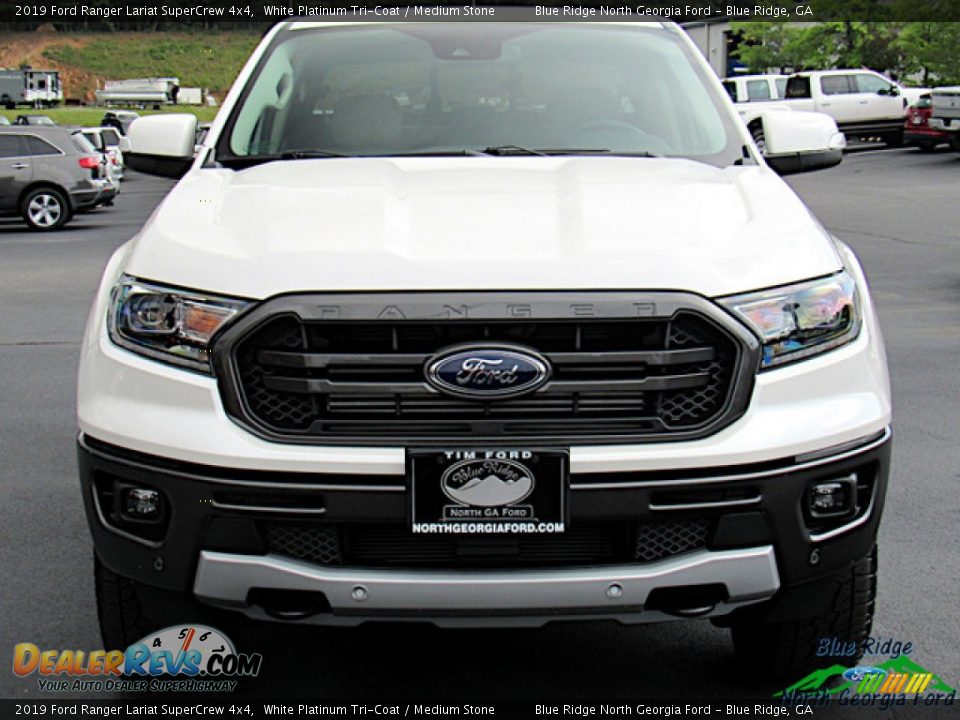 2019 Ford Ranger Lariat SuperCrew 4x4 White Platinum Tri-Coat / Medium Stone Photo #8