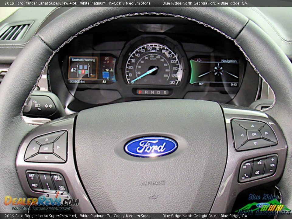 2019 Ford Ranger Lariat SuperCrew 4x4 White Platinum Tri-Coat / Medium Stone Photo #17