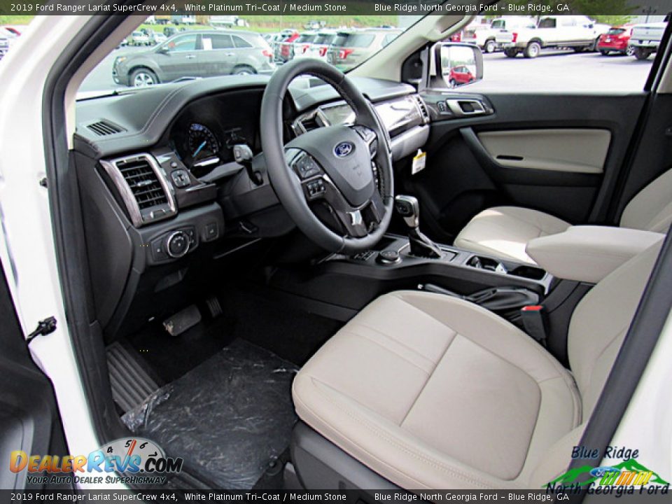 2019 Ford Ranger Lariat SuperCrew 4x4 White Platinum Tri-Coat / Medium Stone Photo #27