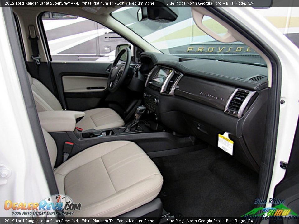 2019 Ford Ranger Lariat SuperCrew 4x4 White Platinum Tri-Coat / Medium Stone Photo #28