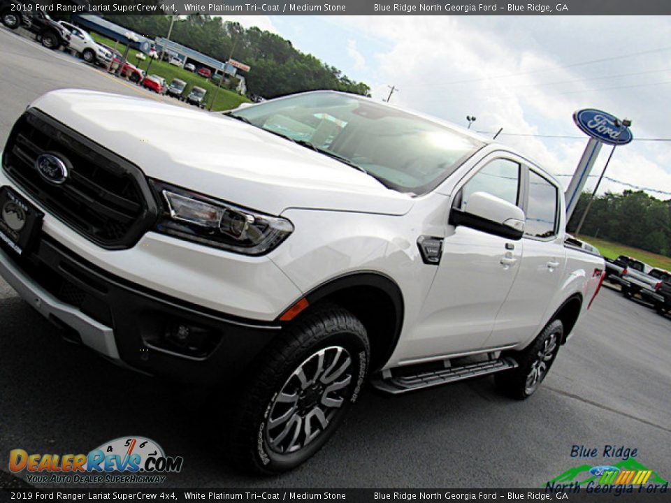 2019 Ford Ranger Lariat SuperCrew 4x4 White Platinum Tri-Coat / Medium Stone Photo #30