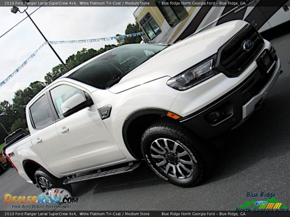 2019 Ford Ranger Lariat SuperCrew 4x4 White Platinum Tri-Coat / Medium Stone Photo #31