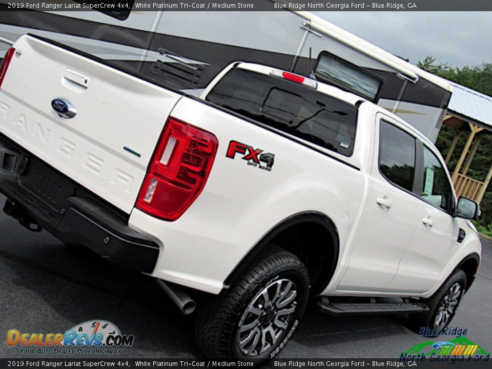2019 Ford Ranger Lariat SuperCrew 4x4 White Platinum Tri-Coat / Medium Stone Photo #32