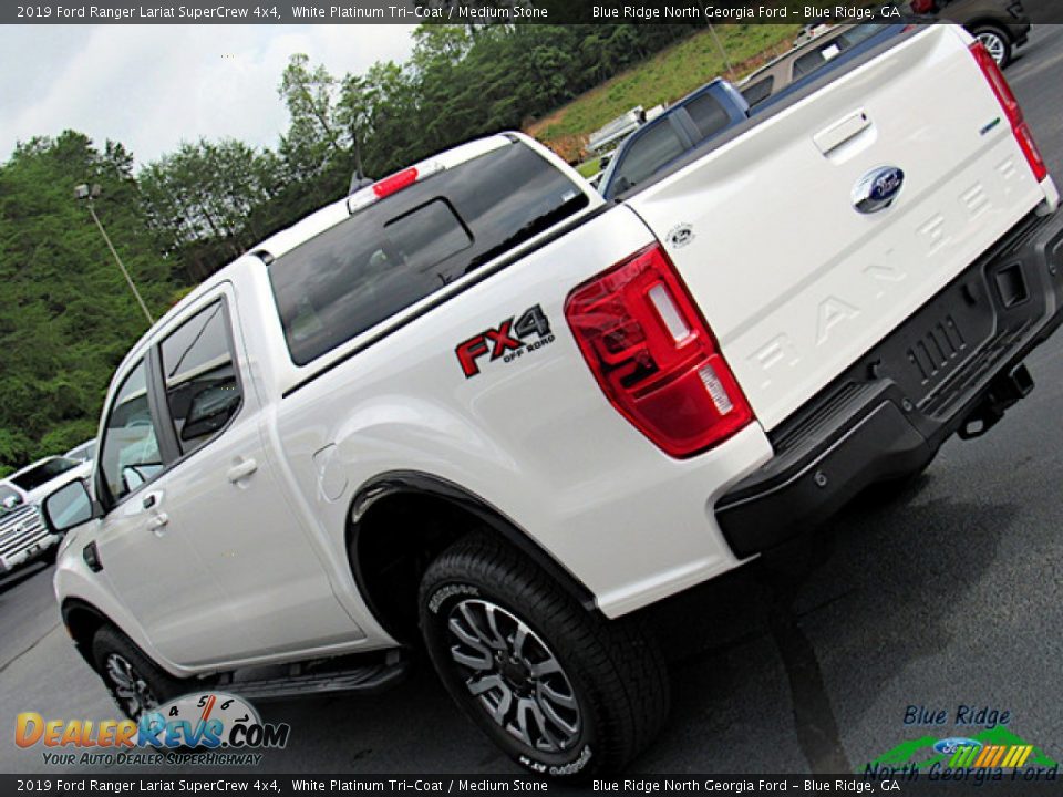 2019 Ford Ranger Lariat SuperCrew 4x4 White Platinum Tri-Coat / Medium Stone Photo #33