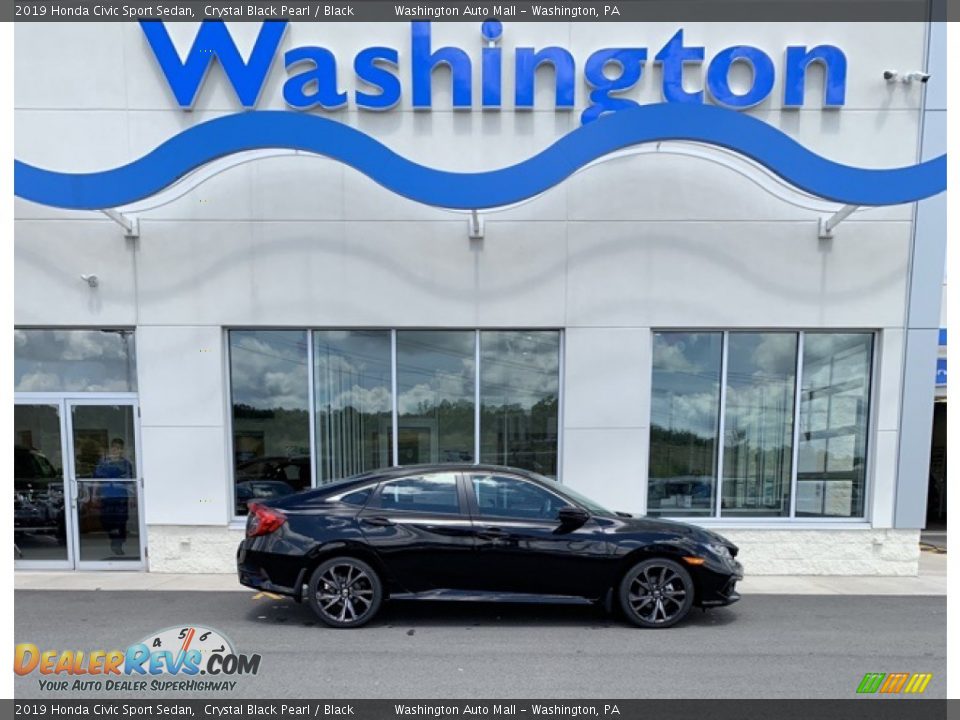 2019 Honda Civic Sport Sedan Crystal Black Pearl / Black Photo #1