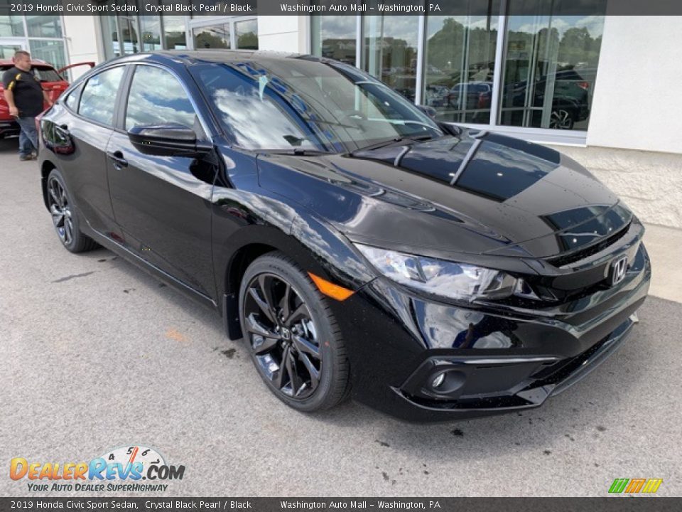 2019 Honda Civic Sport Sedan Crystal Black Pearl / Black Photo #2