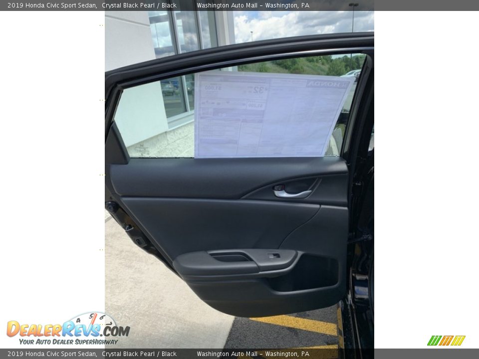2019 Honda Civic Sport Sedan Crystal Black Pearl / Black Photo #16