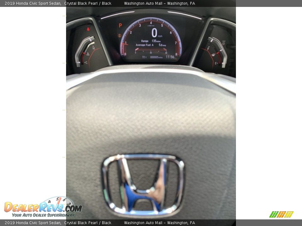 2019 Honda Civic Sport Sedan Crystal Black Pearl / Black Photo #30