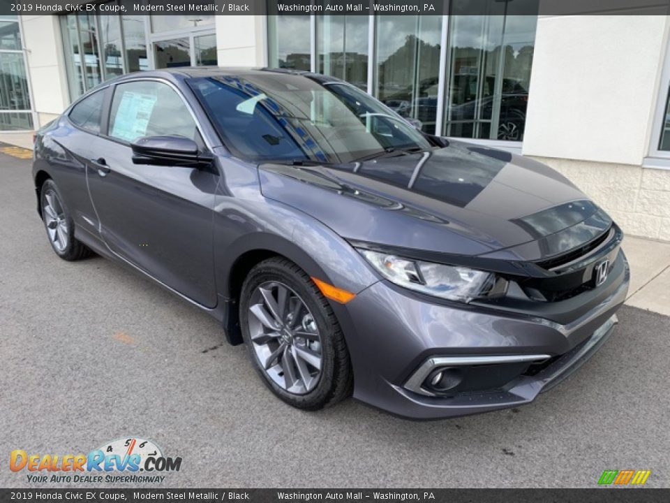 2019 Honda Civic EX Coupe Modern Steel Metallic / Black Photo #2