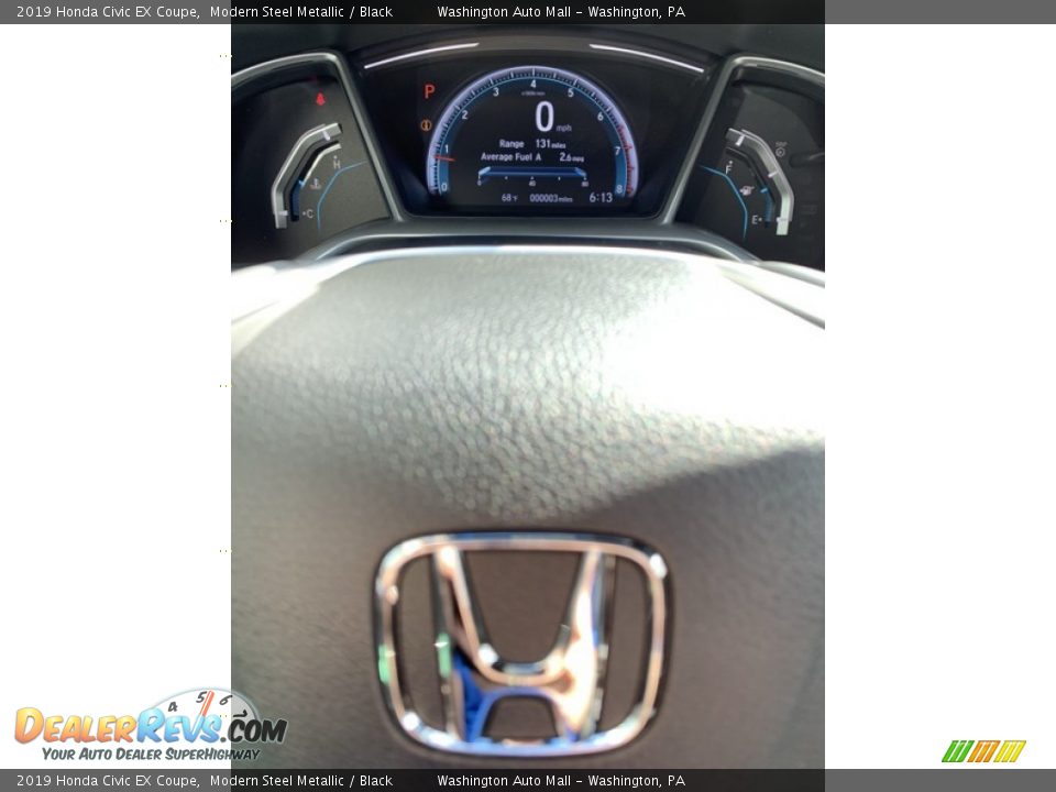 2019 Honda Civic EX Coupe Modern Steel Metallic / Black Photo #25