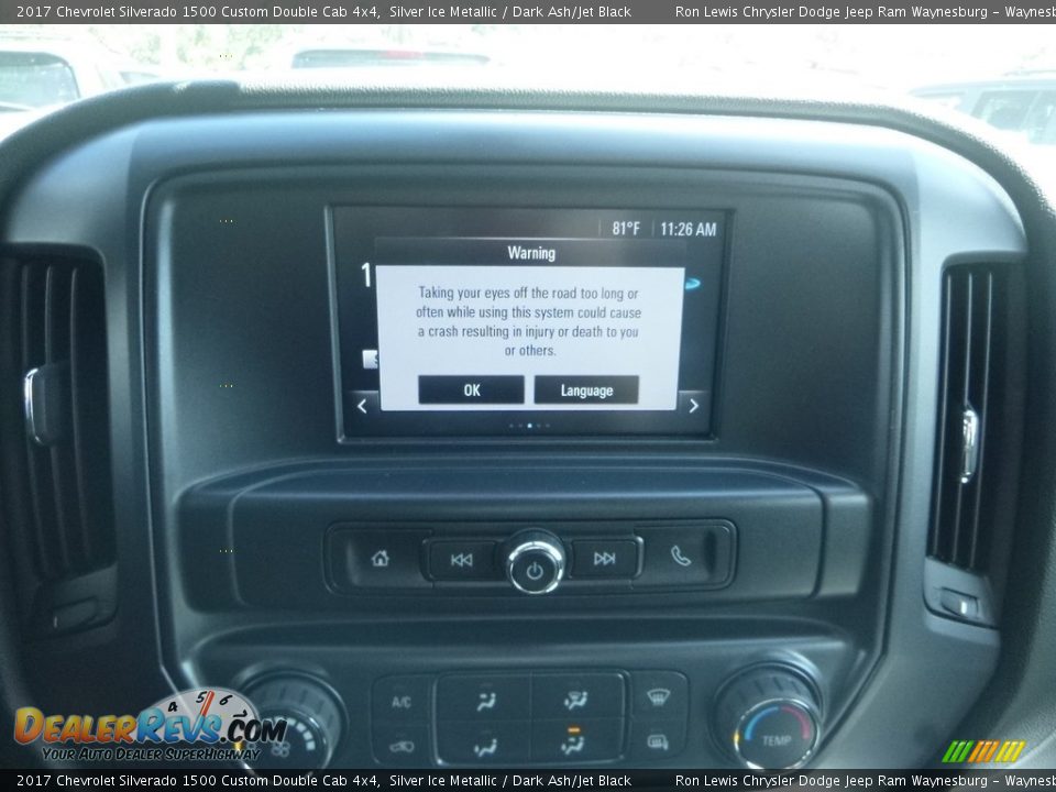 2017 Chevrolet Silverado 1500 Custom Double Cab 4x4 Silver Ice Metallic / Dark Ash/Jet Black Photo #17