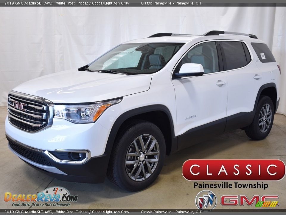 2019 GMC Acadia SLT AWD White Frost Tricoat / Cocoa/Light Ash Gray Photo #1