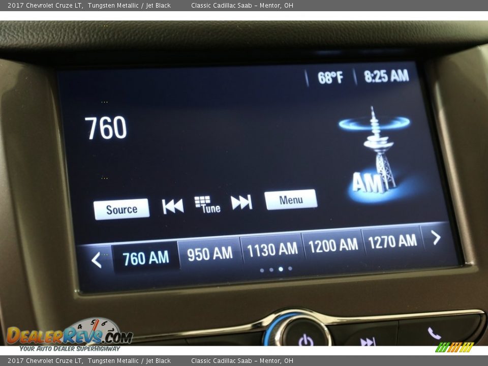 2017 Chevrolet Cruze LT Tungsten Metallic / Jet Black Photo #12