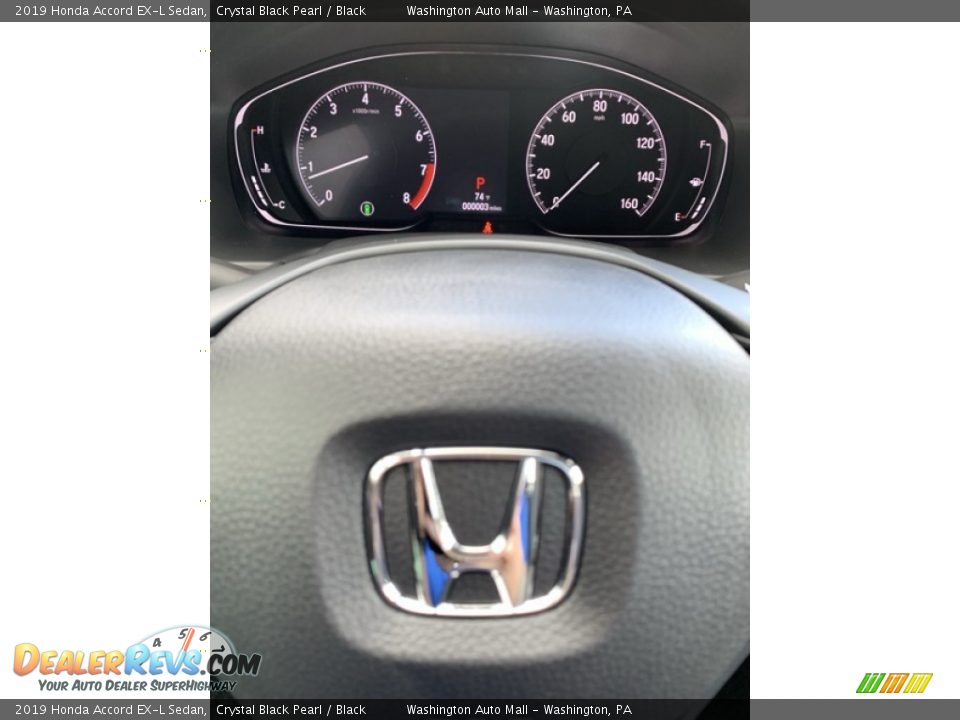 2019 Honda Accord EX-L Sedan Crystal Black Pearl / Black Photo #31