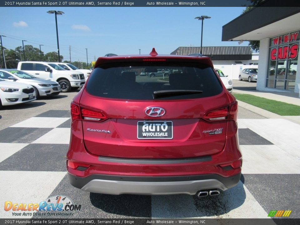 2017 Hyundai Santa Fe Sport 2.0T Ulitimate AWD Serrano Red / Beige Photo #4