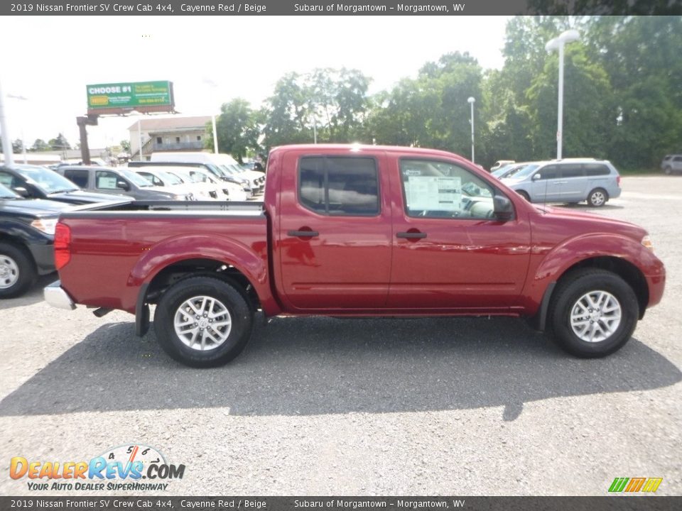 2019 Nissan Frontier SV Crew Cab 4x4 Cayenne Red / Beige Photo #7