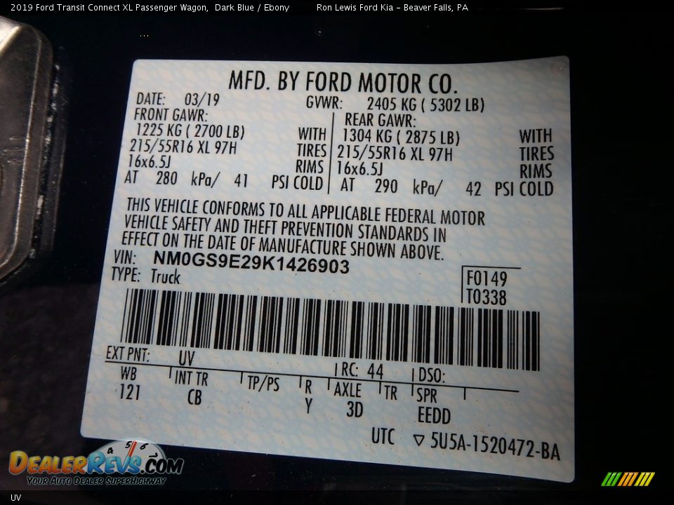 Ford Color Code UV Dark Blue