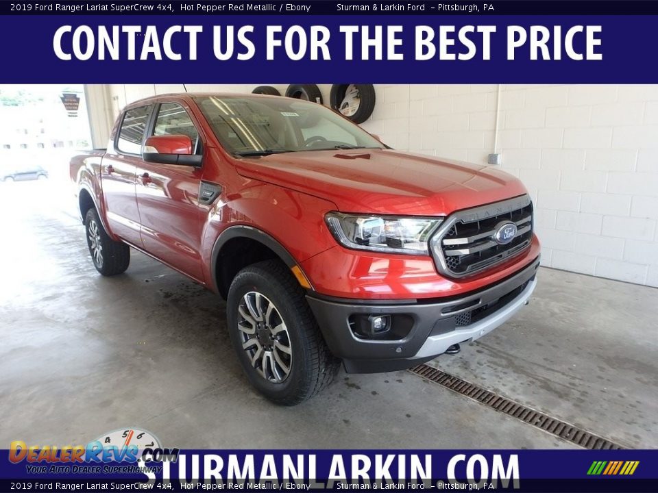 2019 Ford Ranger Lariat SuperCrew 4x4 Hot Pepper Red Metallic / Ebony Photo #1