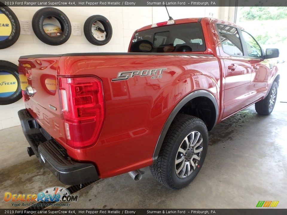 2019 Ford Ranger Lariat SuperCrew 4x4 Hot Pepper Red Metallic / Ebony Photo #2