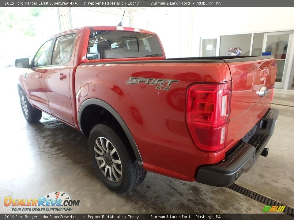 2019 Ford Ranger Lariat SuperCrew 4x4 Hot Pepper Red Metallic / Ebony Photo #3