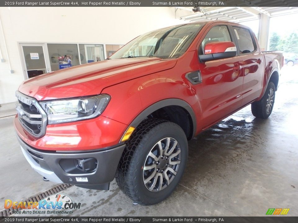 2019 Ford Ranger Lariat SuperCrew 4x4 Hot Pepper Red Metallic / Ebony Photo #4