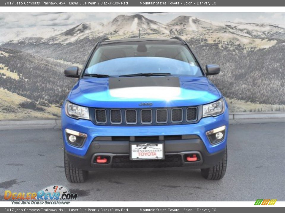 2017 Jeep Compass Trailhawk 4x4 Laser Blue Pearl / Black/Ruby Red Photo #4